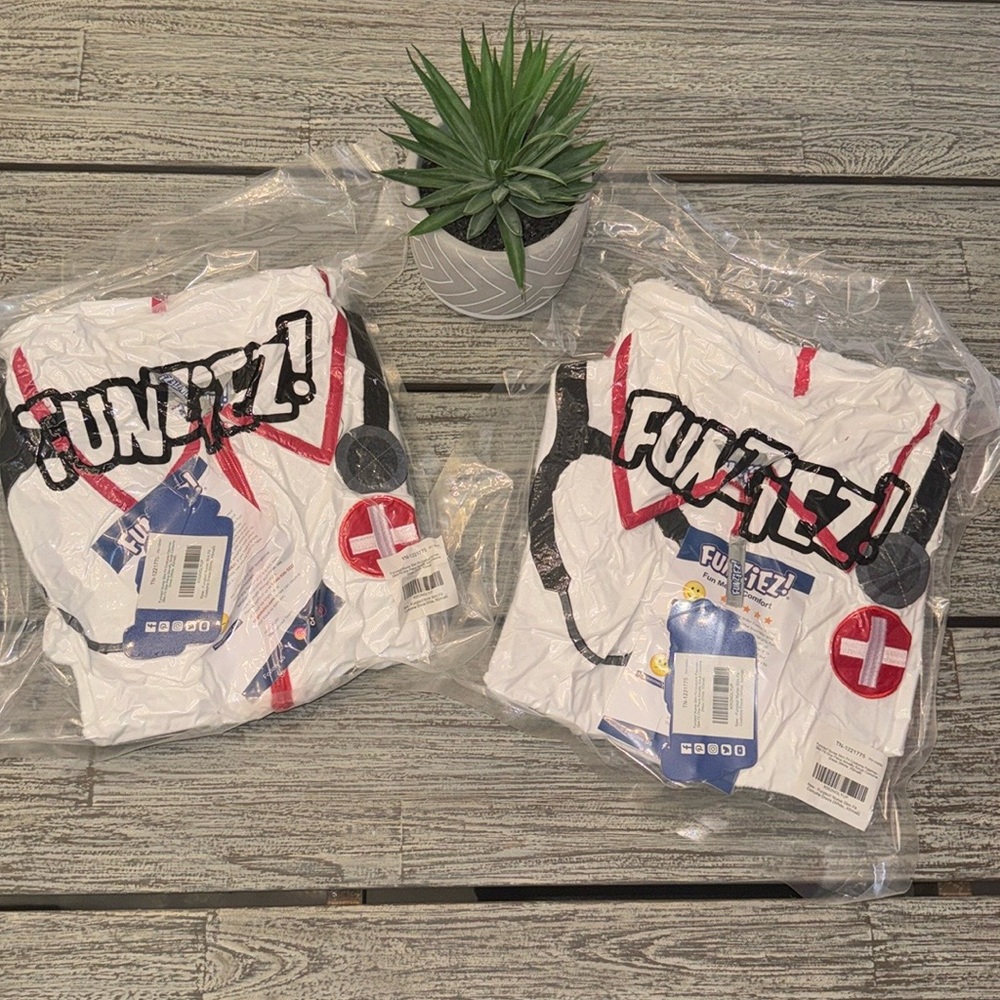 NWT Women's/Teens Funziez Nurse Halloween Costume, Romper dress, XS Slim fit